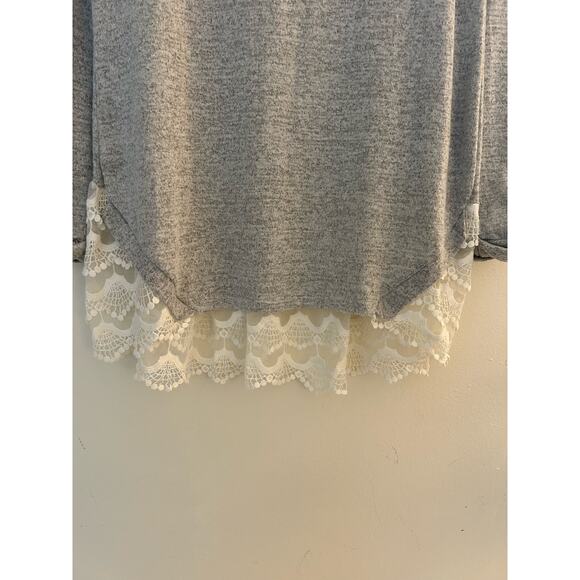 Bellamie Modest Lace Hem Knit Tunic Top Size Medium - Picture 4 of 8